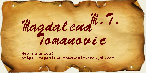 Magdalena Tomanović vizit kartica